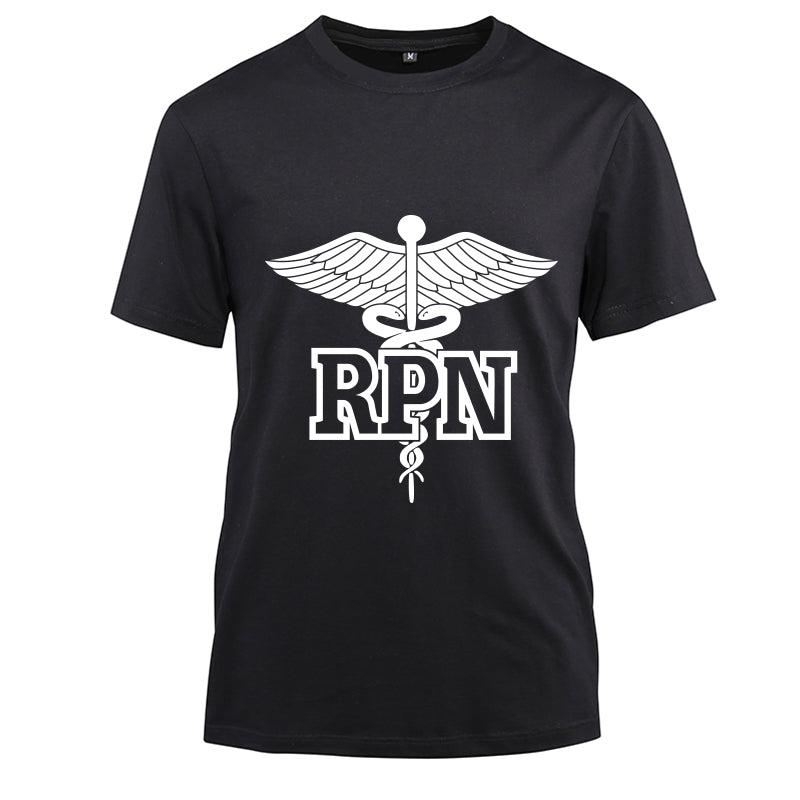 Registered Practical Nurse RPN Cotton Black Short Sleeve T-Shirt