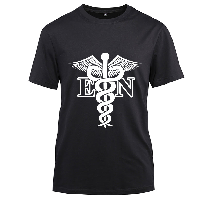 EN Nurse Cotton Black Short Sleeve T-Shirt