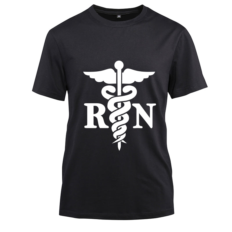 RN- Nurse Cotton Black Short Sleeve T-Shirt