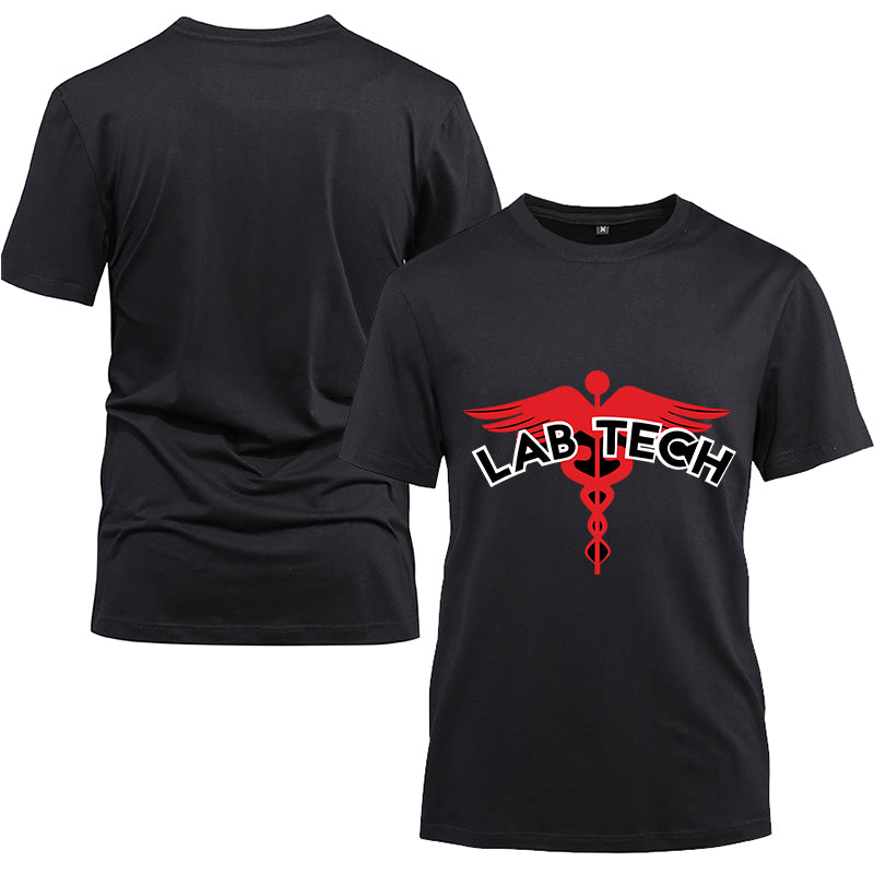 Lab tech Cotton Black Short Sleeve T-Shirt