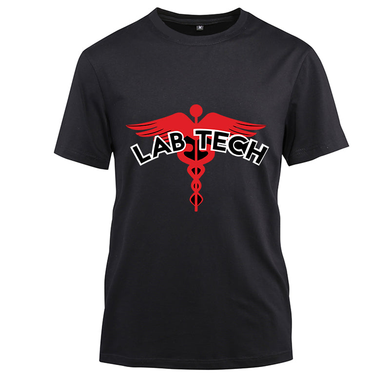 Lab tech Cotton Black Short Sleeve T-Shirt