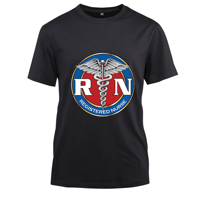 Registered Nurse RN Nurse Cotton Black Short Sleeve T-Shirt