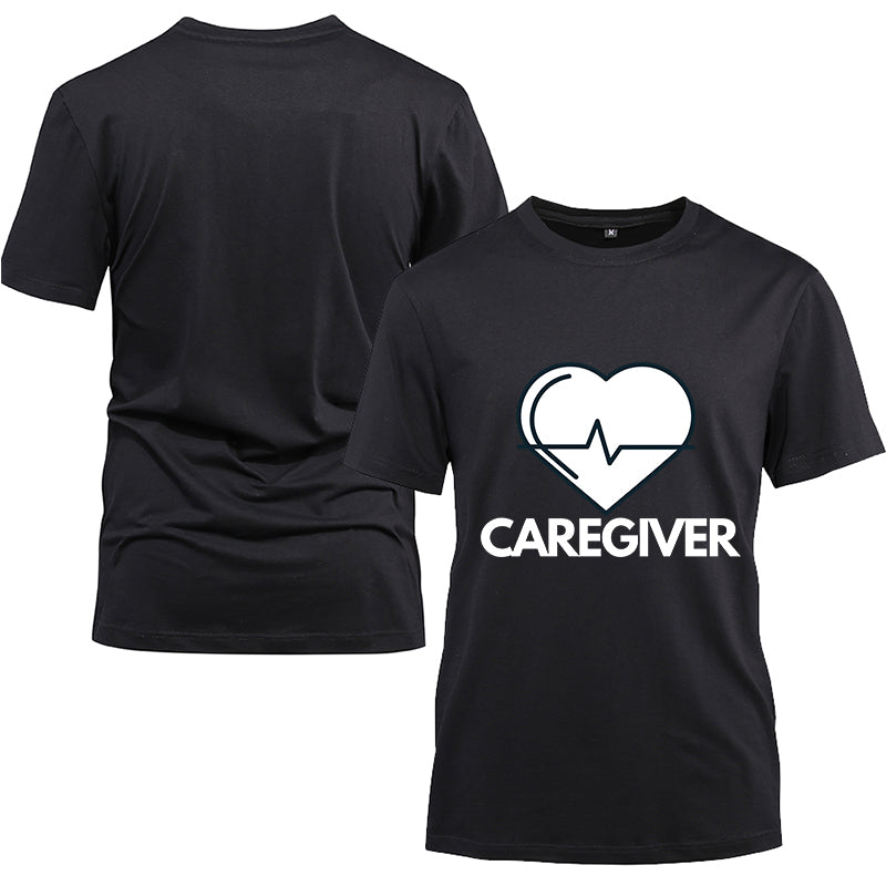 Caregiver Cotton Black Short Sleeve T-Shirt
