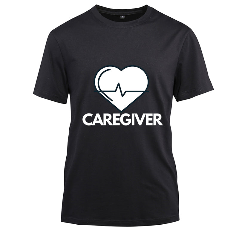 Caregiver Cotton Black Short Sleeve T-Shirt