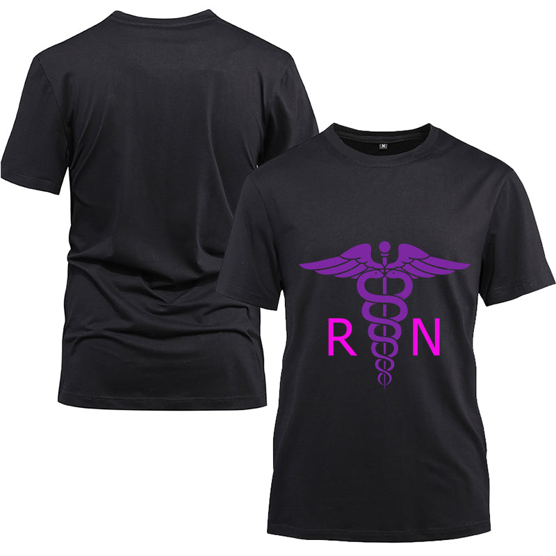 I'm a RN Nurse purple Cotton Black Short Sleeve T-Shirt