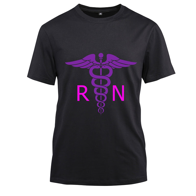 I'm a RN Nurse purple Cotton Black Short Sleeve T-Shirt
