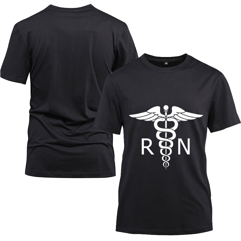 I'm a RN Nurse white Cotton Black Short Sleeve T-Shirt
