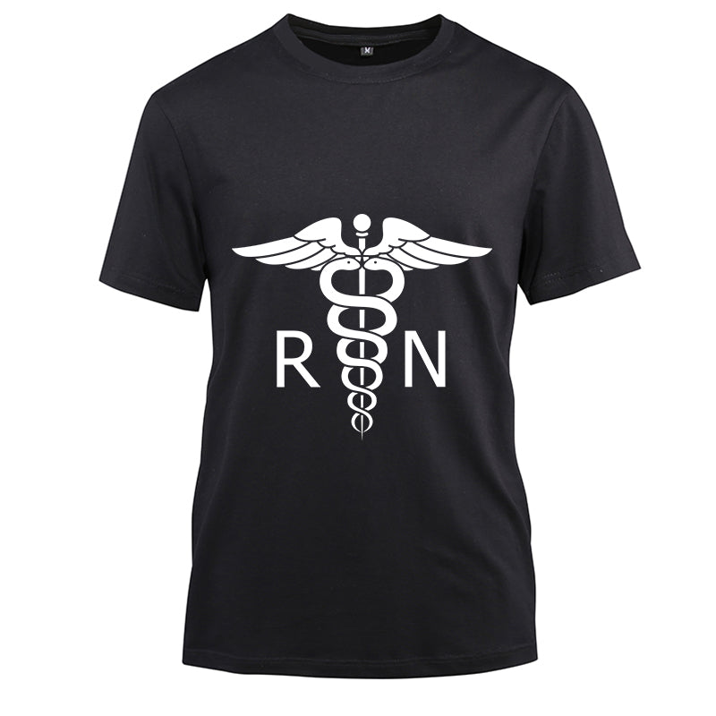 I'm a RN Nurse white Cotton Black Short Sleeve T-Shirt