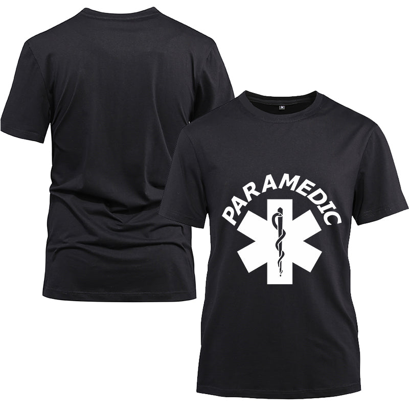 Paramedic Cotton Black Short Sleeve T-Shirt