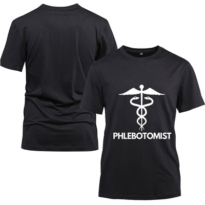 Phlebotomist Cotton Black Short Sleeve T-Shirt