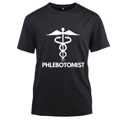 Phlebotomist Cotton Black Short Sleeve T-Shirt