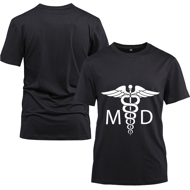 Medical Doctor (MD) Cotton Black Short Sleeve T-Shirt