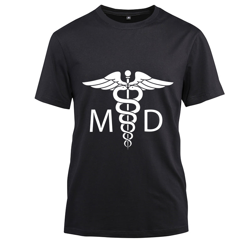 Medical Doctor (MD) Cotton Black Short Sleeve T-Shirt