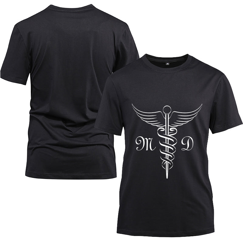 Medical Doctor MD team Cotton Black Short Sleeve T-Shirt