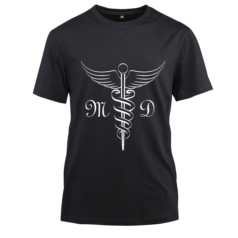 Medical Doctor MD team Cotton Black Short Sleeve T-Shirt