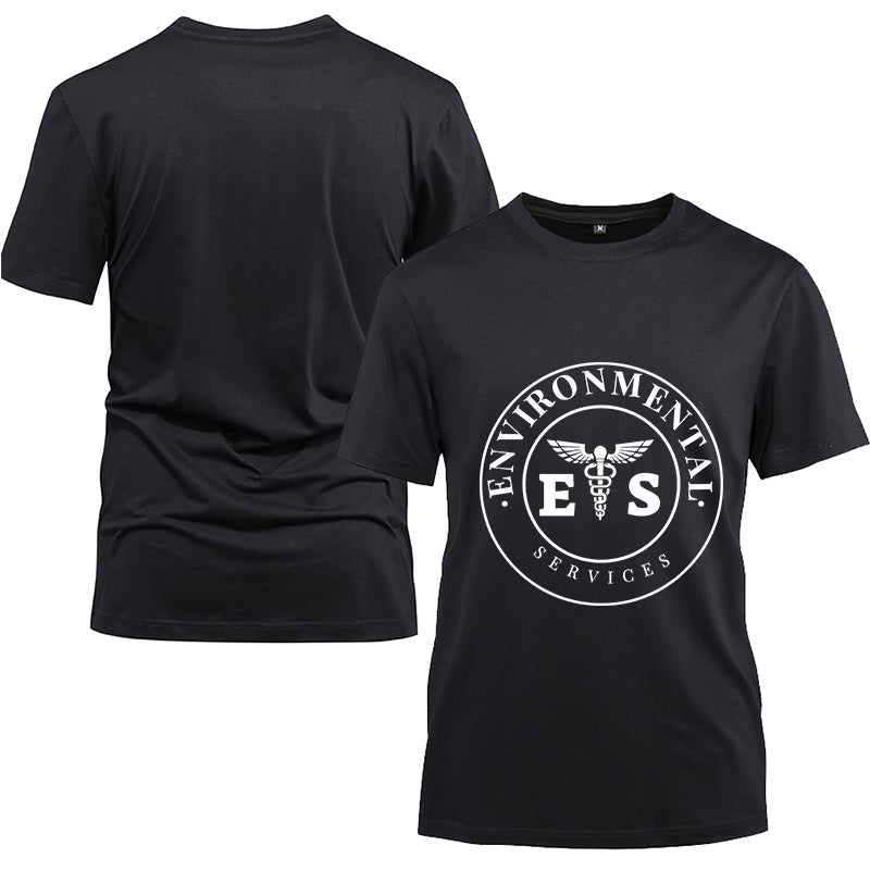 Environmental services Cotton Black Short Sleeve T-Shirt