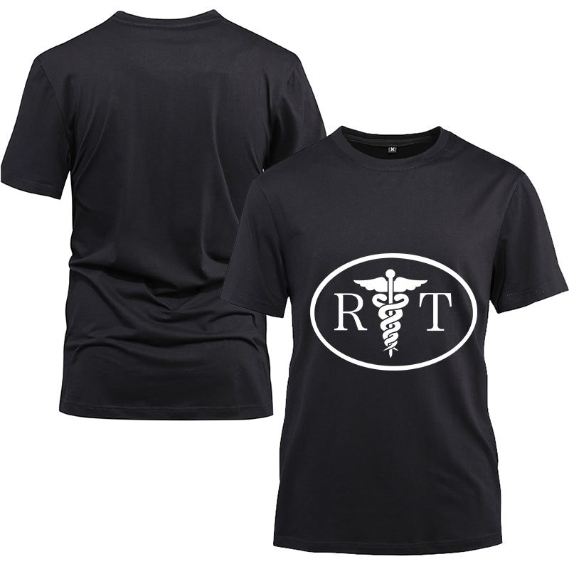 RT Respiratory Therapy team Cotton Black Short Sleeve T-Shirt