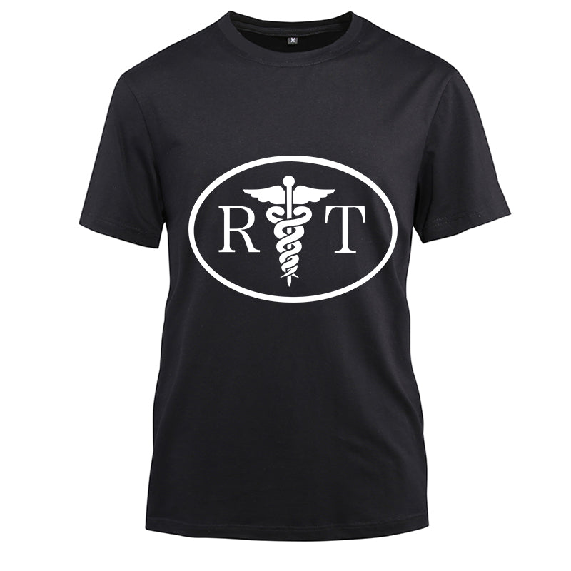 RT Respiratory Therapy team Cotton Black Short Sleeve T-Shirt