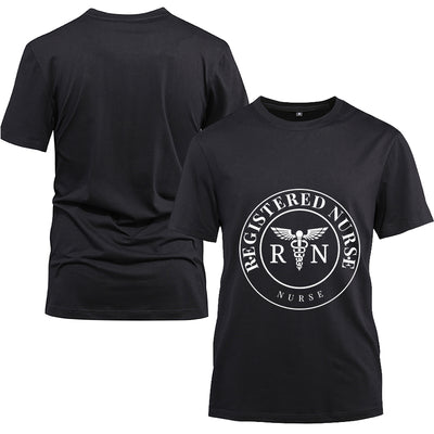 Nurse - Registered Nurse Cotton Black Short Sleeve T-Shirt