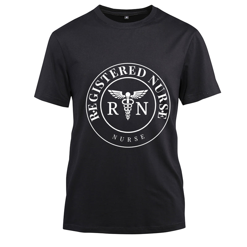 Nurse - Registered Nurse Cotton Black Short Sleeve T-Shirt