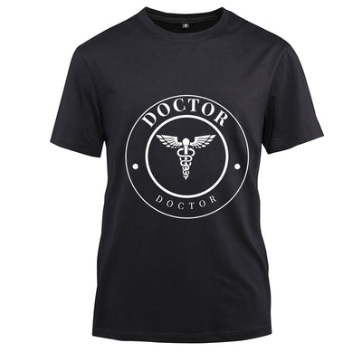 Doctor Cotton Black Short Sleeve T-Shirt