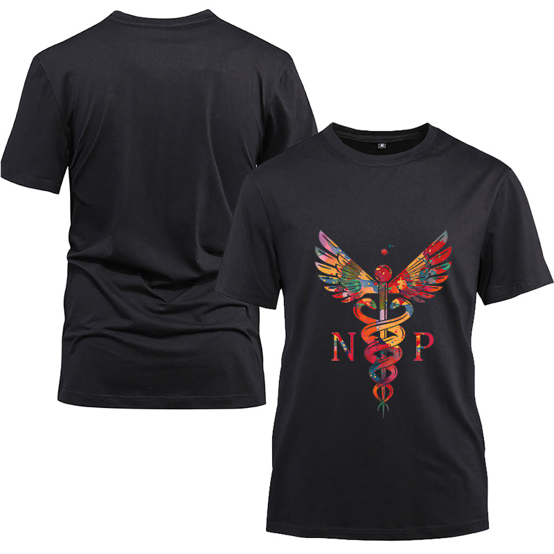 NP colorful Cotton Black Short Sleeve T-Shirt