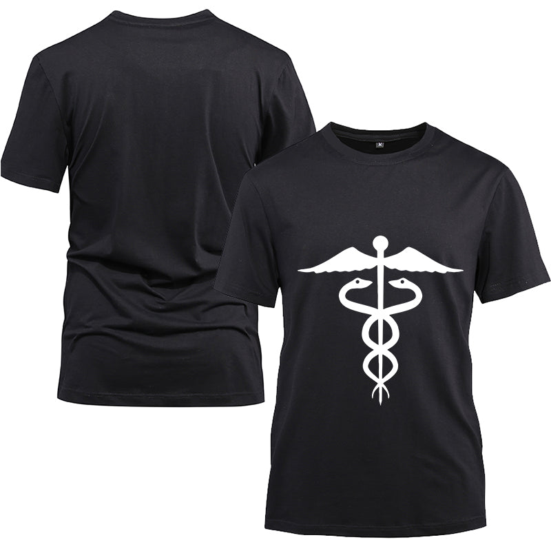 white nurse sign Cotton Black Short Sleeve T-Shirt