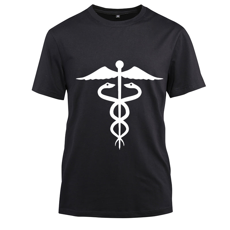 white nurse sign Cotton Black Short Sleeve T-Shirt