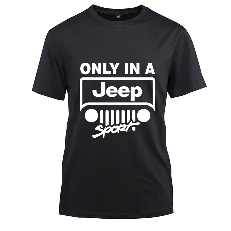 Only in a Jeep Cotton Black Short Sleeve T-Shirt