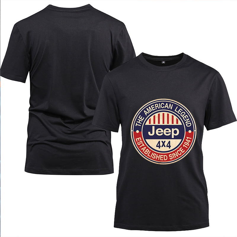 The American Legend Jeep 4x4 Cotton Black Short Sleeve T-Shirt