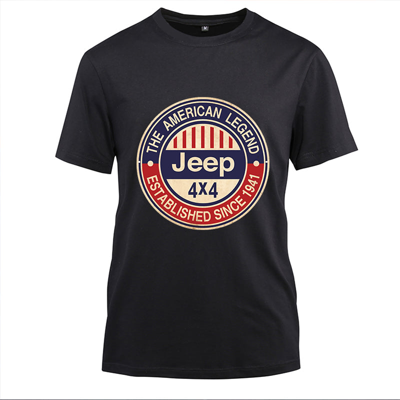The American Legend Jeep 4x4 Cotton Black Short Sleeve T-Shirt
