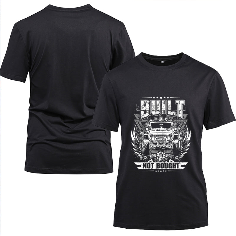 Built not bought Cotton Black Short Sleeve T-Shirt
