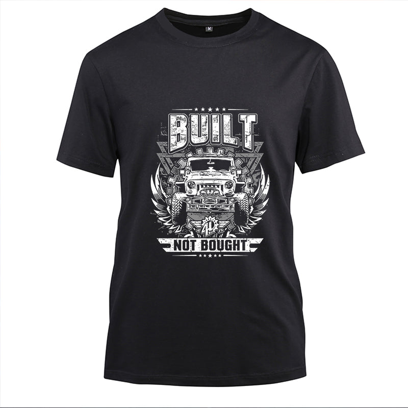 Built not bought Cotton Black Short Sleeve T-Shirt
