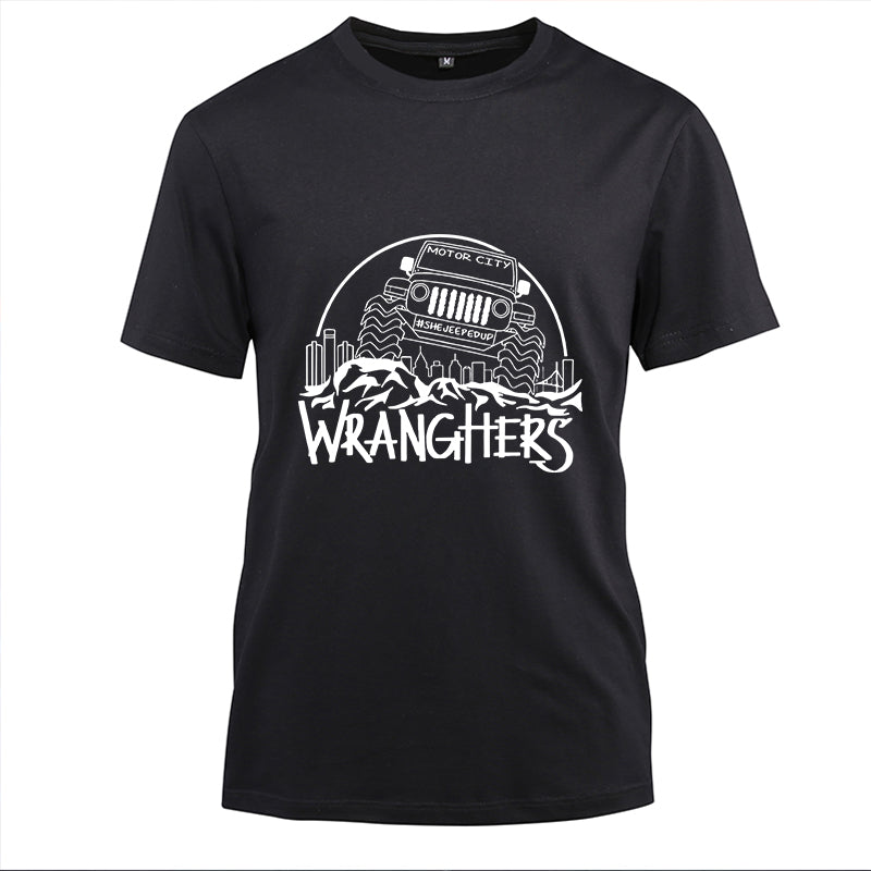 Motor City Wranghers Cotton Black Short Sleeve T-Shirt