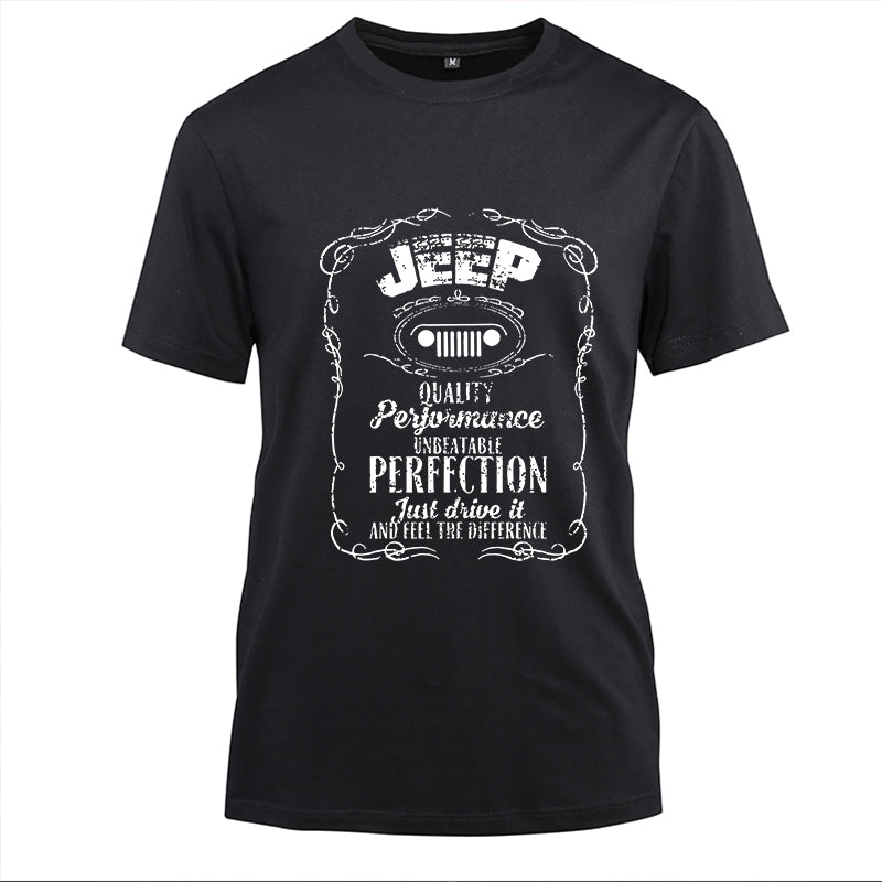 Jeep Perfection Cotton Black Short Sleeve T-Shirt
