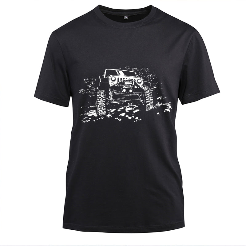 Jeep Run Cotton Black Short Sleeve T-Shirt