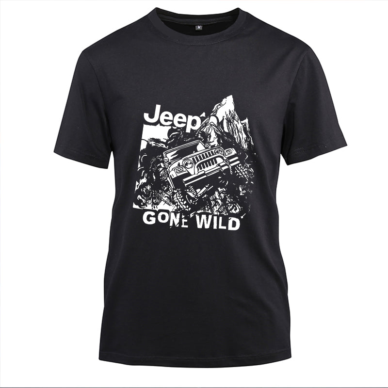 Jeep Gone Wild Cotton Black Short Sleeve T-Shirt