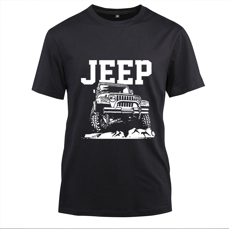 Jeep Mountain Cotton Black Short Sleeve T-Shirt
