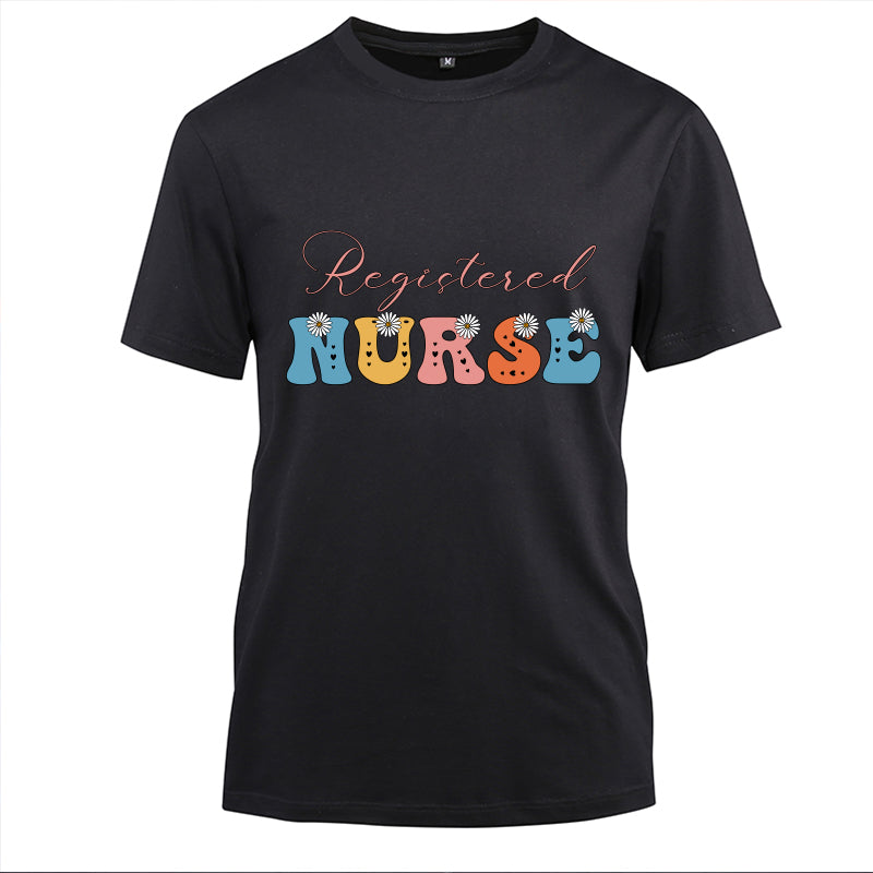Registered Nurse Cotton Black Short Sleeve T-Shirt