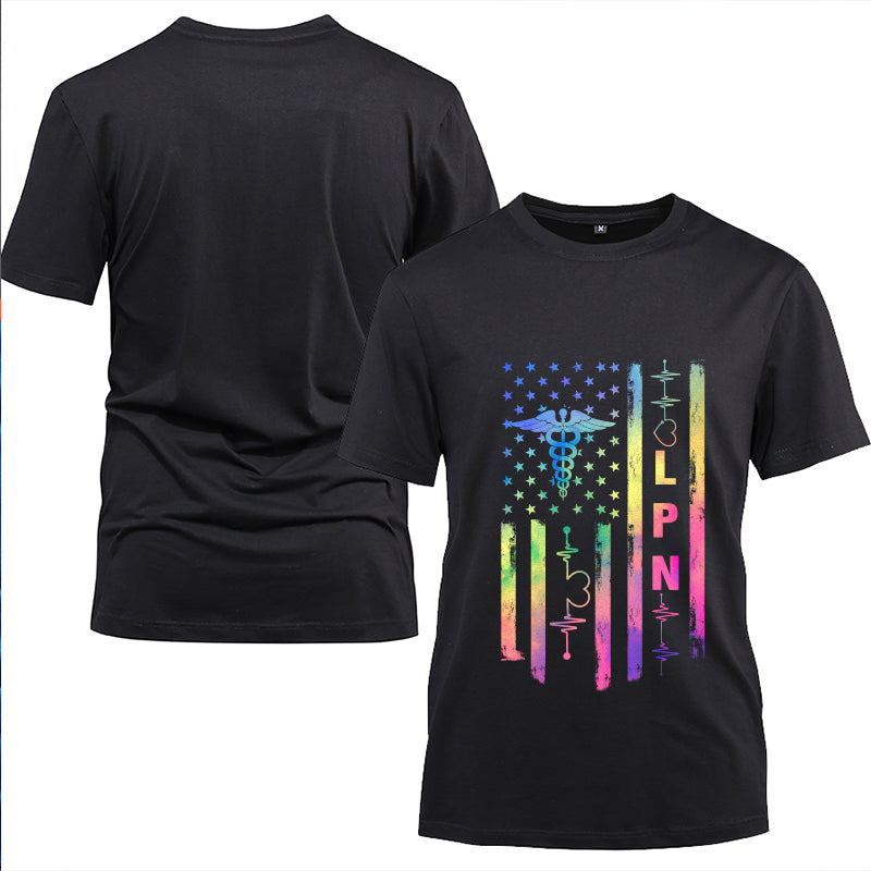 LPN Nurse Cotton Black Short Sleeve T-Shirt