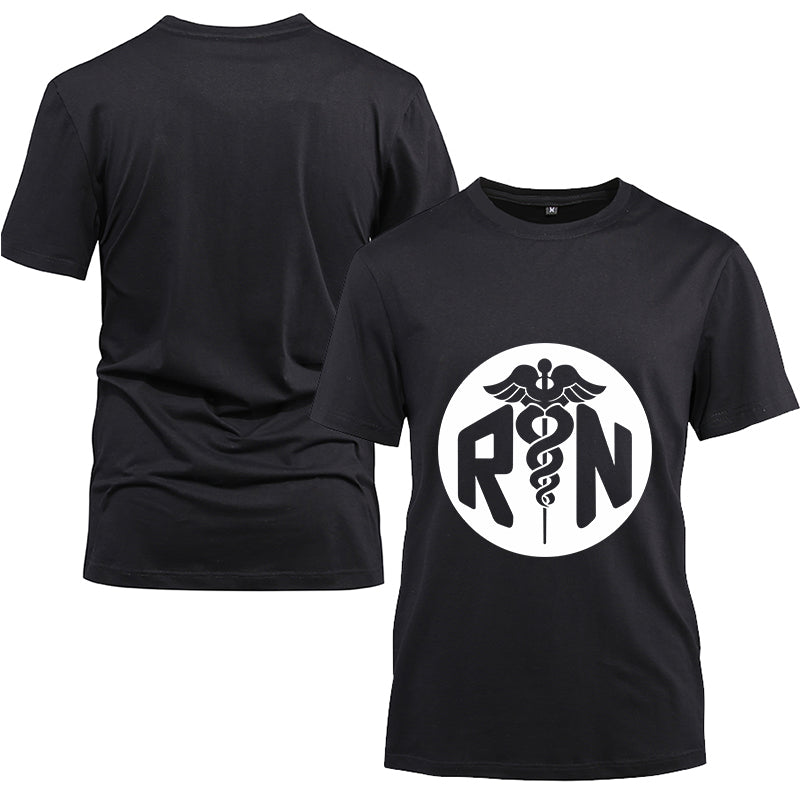 RN Nurse Cotton Black Short Sleeve T-Shirt