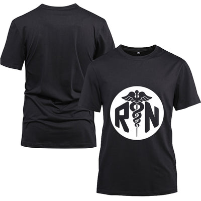 RN Nurse Cotton Black Short Sleeve T-Shirt