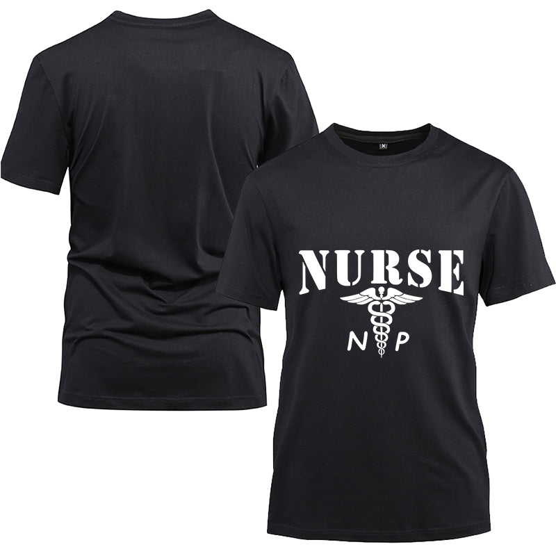 Nurse NP Cotton Black Short Sleeve T-Shirt
