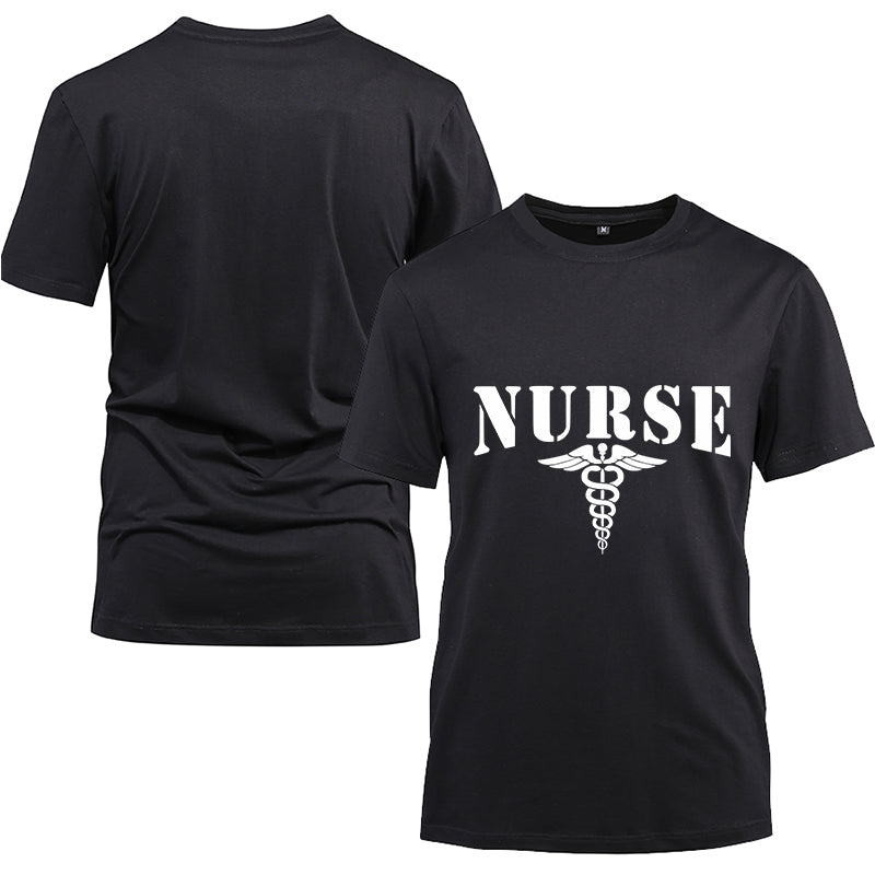 Nurse Cotton Black Short Sleeve T-Shirt