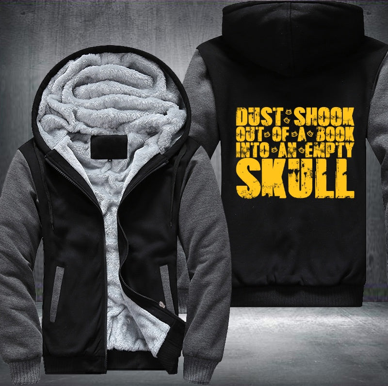 Dust shook out of a book into an empty skull Fleece Hoodies Jacket