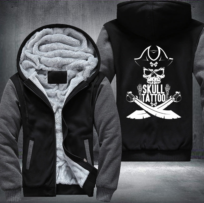 Skull Tattoo Fleece Hoodies Jacket