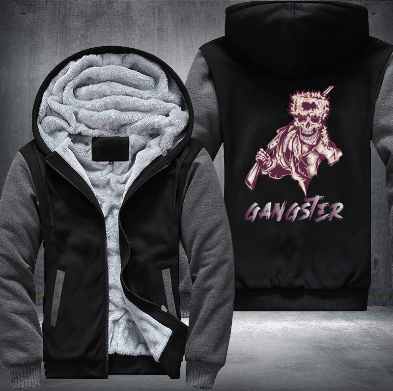 Skull Gangster Fleece Hoodies Jacket