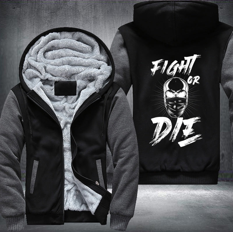 Skull fight or die Fleece Hoodies Jacket