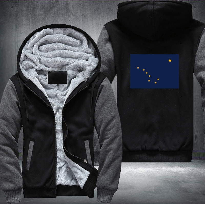 Flag of Alaska Fleece Hoodies Jacket