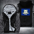 Flag of Connecticut Fleece Hoodies Jacket